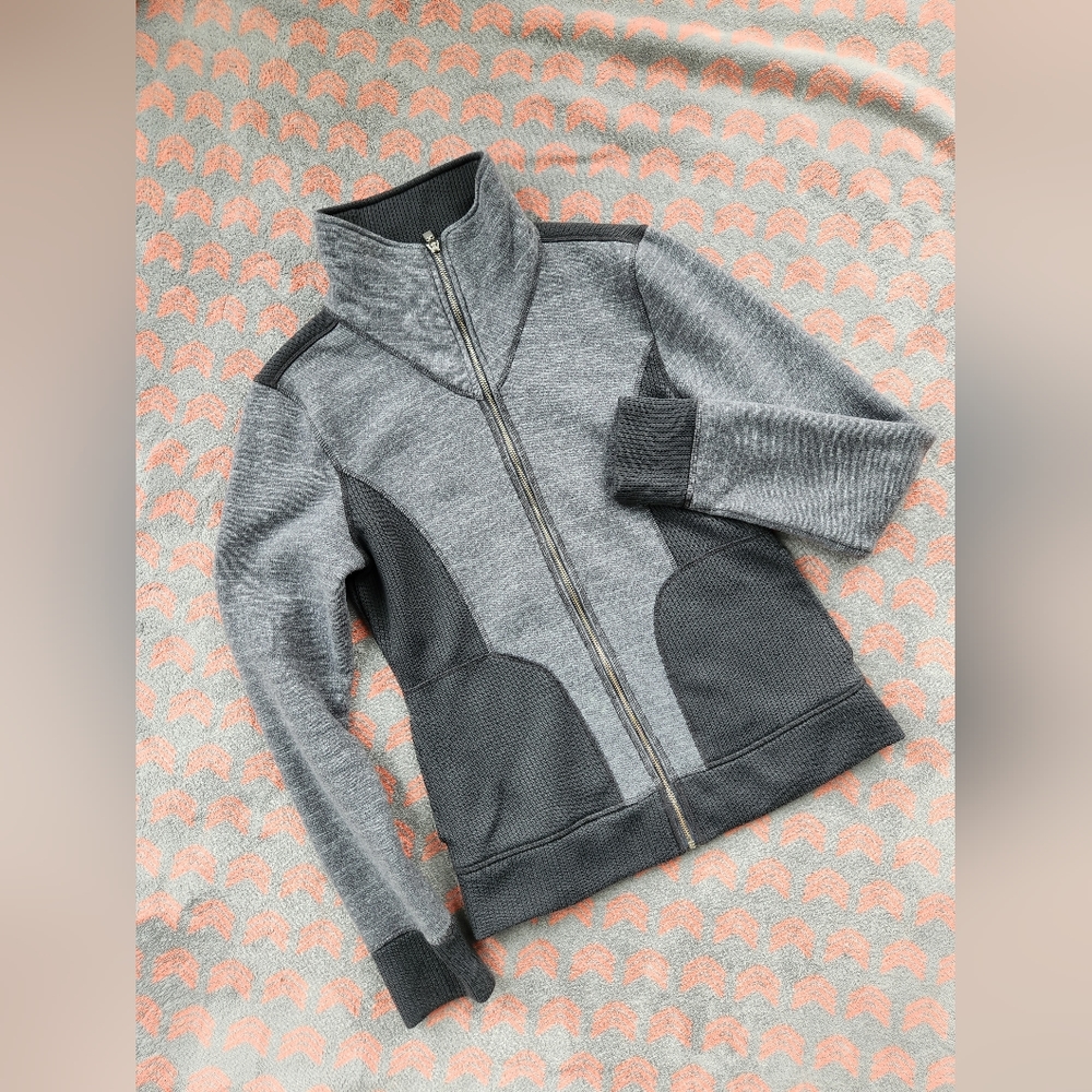 Prana Full Zip Fleece Lined Sweater Jacket Size Large